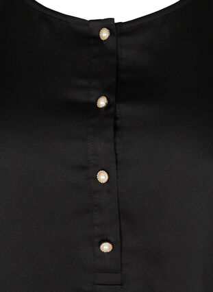 Langarm Bluse mit femininen Knöpfen, Black, Packshot image number 2
