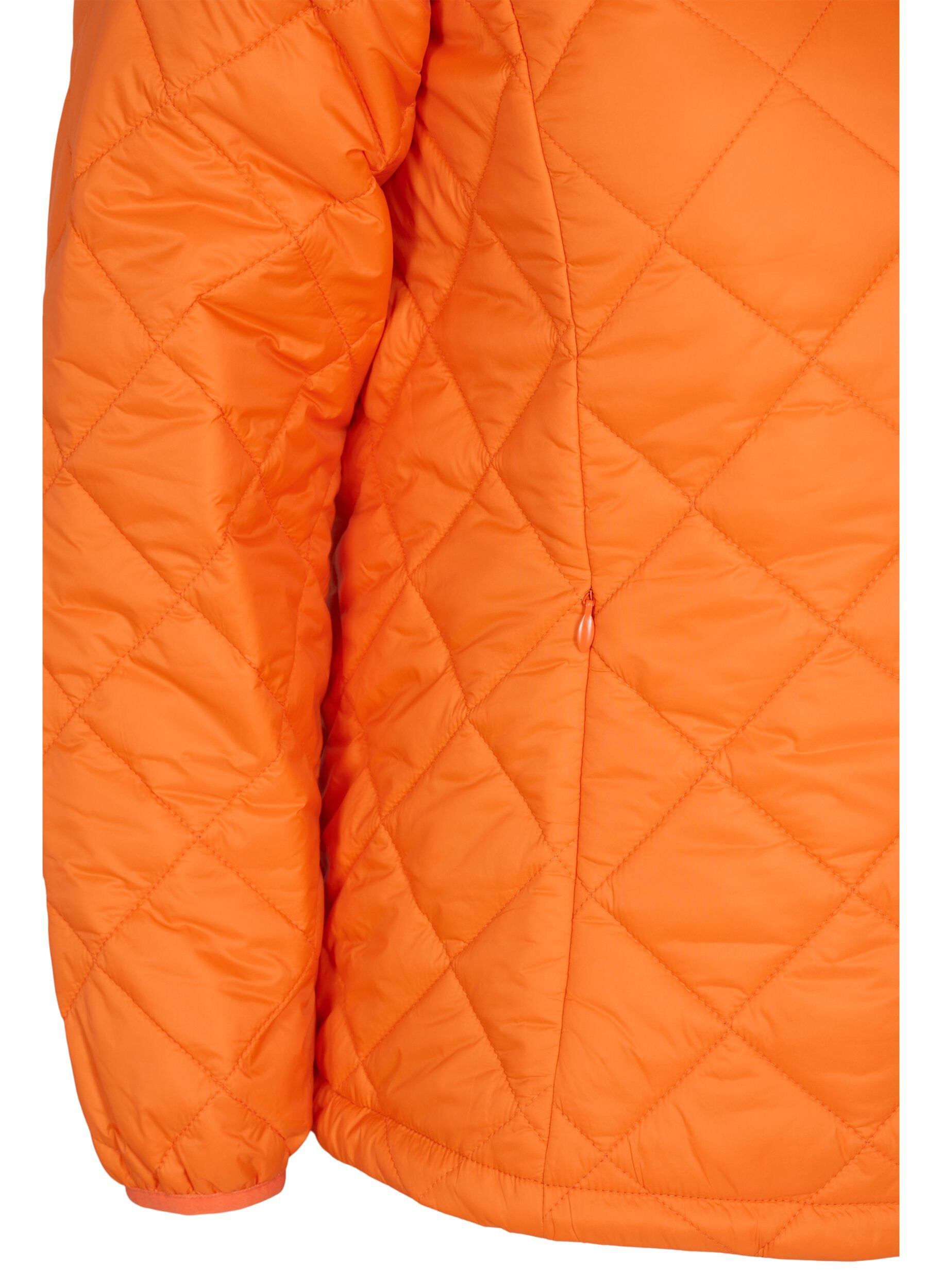 ZizziGesteppte Leichtgewichtsjacke mit Rei&szlig;verschluss und Taschen, Mandarin Orange, Packshot image number 3