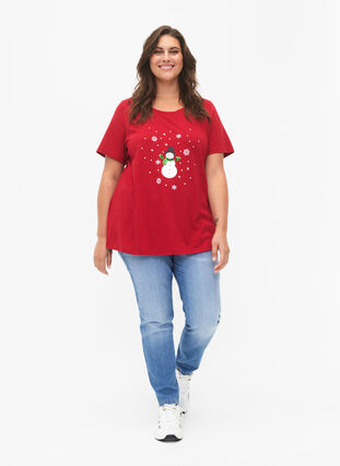 Weihnachts-T-Shirt mit Pailletten, Tango R. W. Snowman, Model image number 2