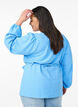 Wickelbluse mit Bindeband und langen Ärmeln, Blau, Model image number 2