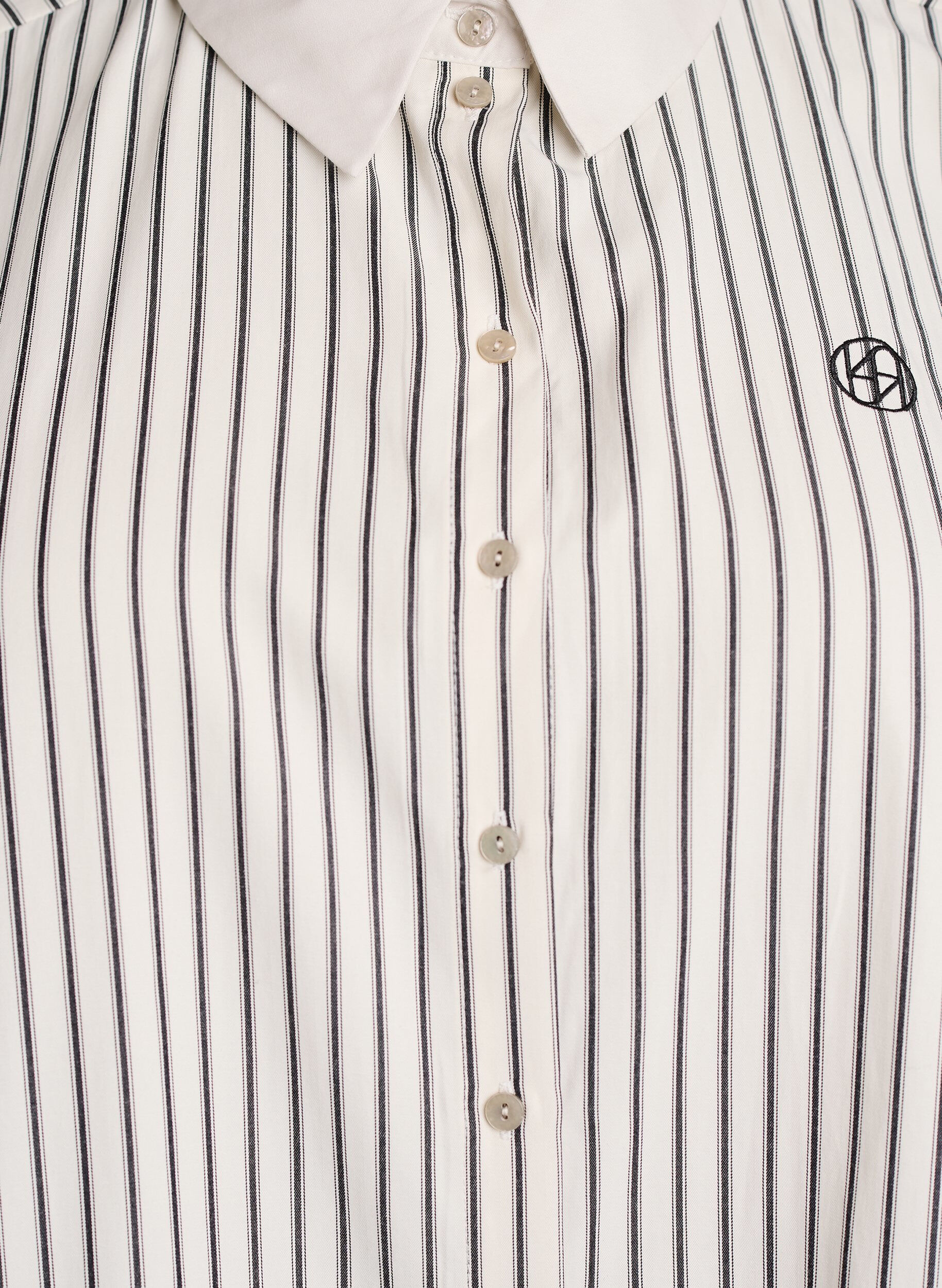 ZizziLockeres gestreiftes Hemd mit breiten Manschetten, Wei&szlig;, Packshot image number 2