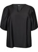 Bluse aus Viskose mit V-Ausschnitt, Schwarz, Packshot image number 0