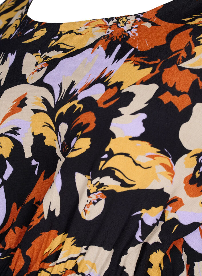 Schwangerschaftsbluse aus Viskose mit Blumenprint, Black Flower AOP, Packshot image number 2