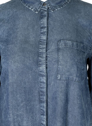 Lange Bluse aus Lyocell, Dark blue denim, Packshot image number 2