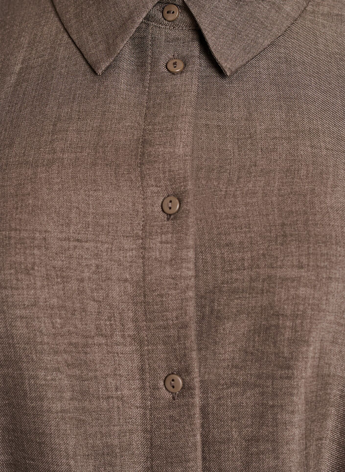 Knielanges Hemdkleid mit Bindegürtel, Braun, Packshot image number 2