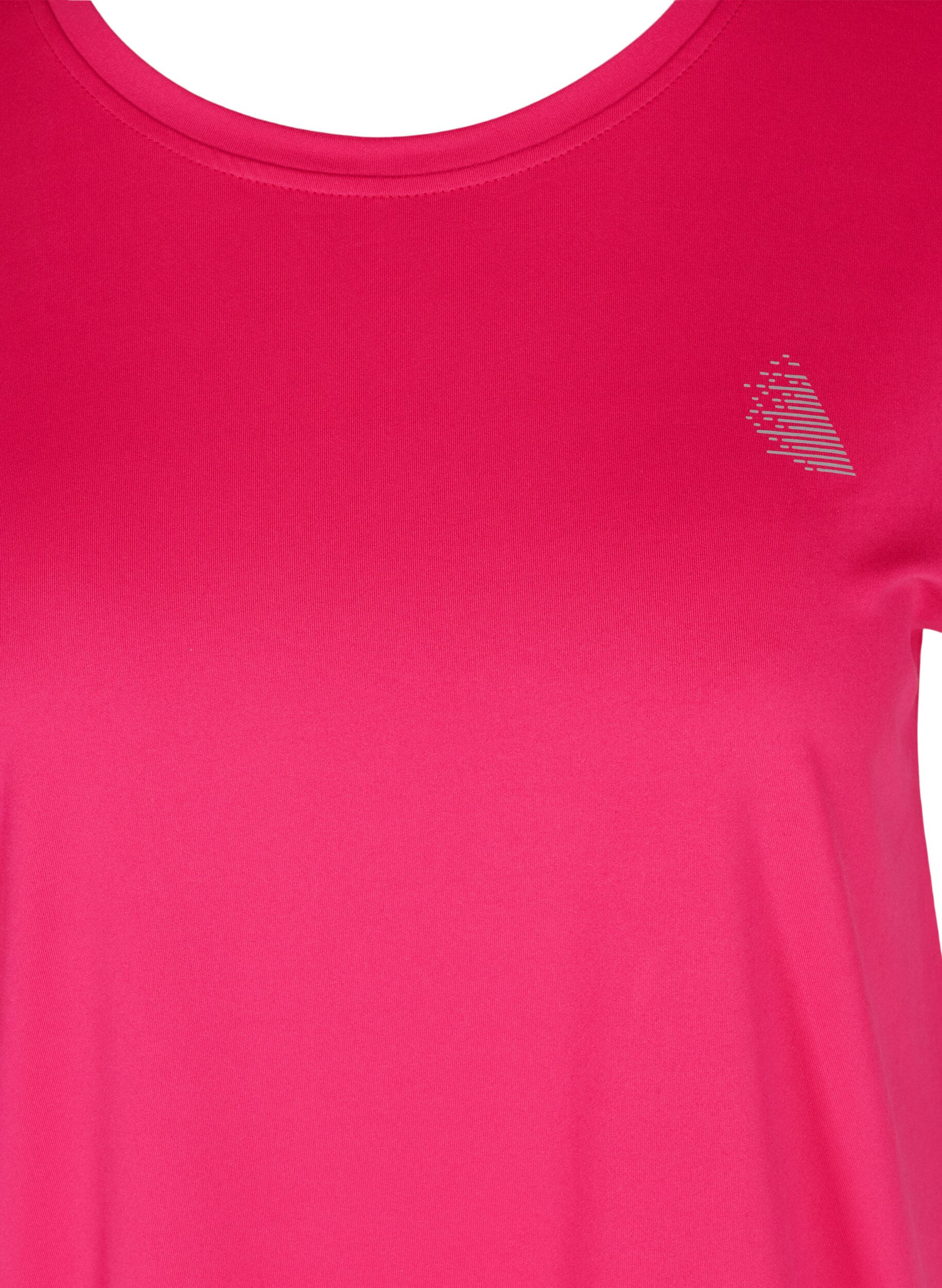 ZizziEinfarbiges Trainings-T-Shirt, Pink, Packshot image number 2