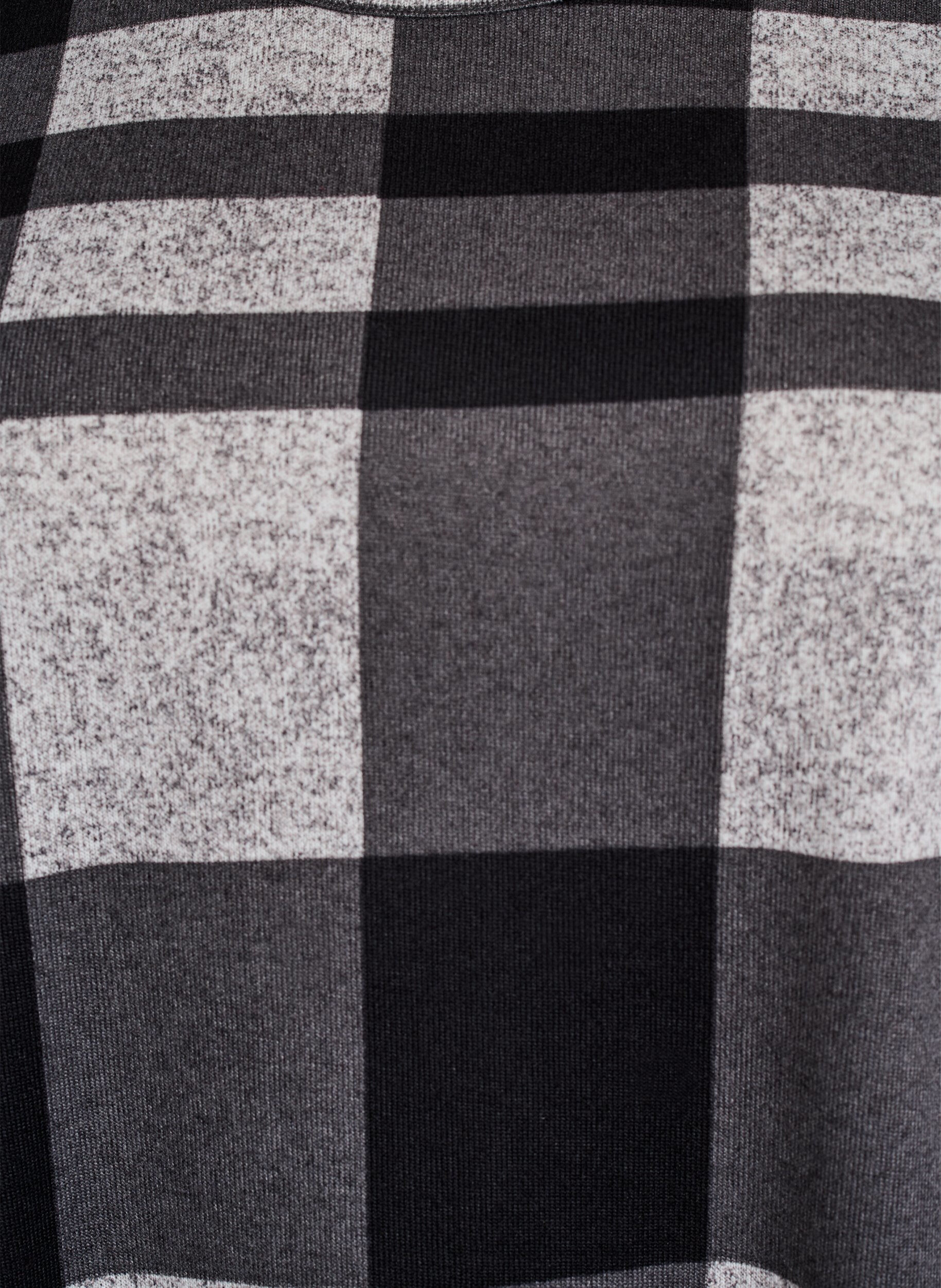 ZizziGemusterte Bluse mit langen &Auml;rmeln, Grau, Packshot image number 2