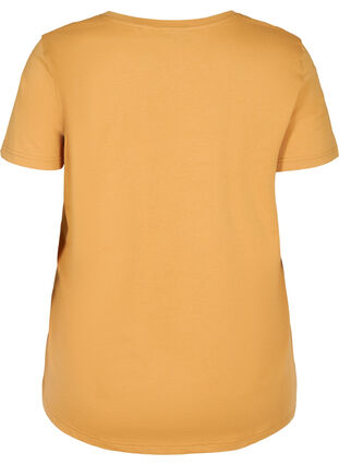 T-Shirt aus Baumwolle mit V-Ausschnitt und Print vorne, Apple Cinnamon, Packshot image number 1