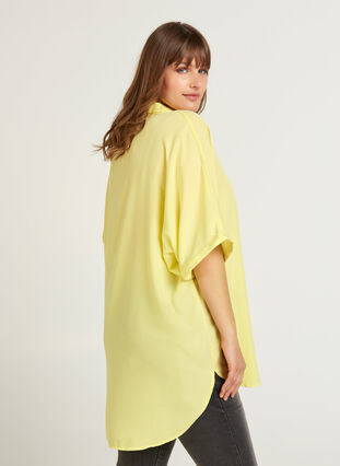 Oversize Bluse mit kurzen Ärmeln, Sunny Lime, Model image number 1