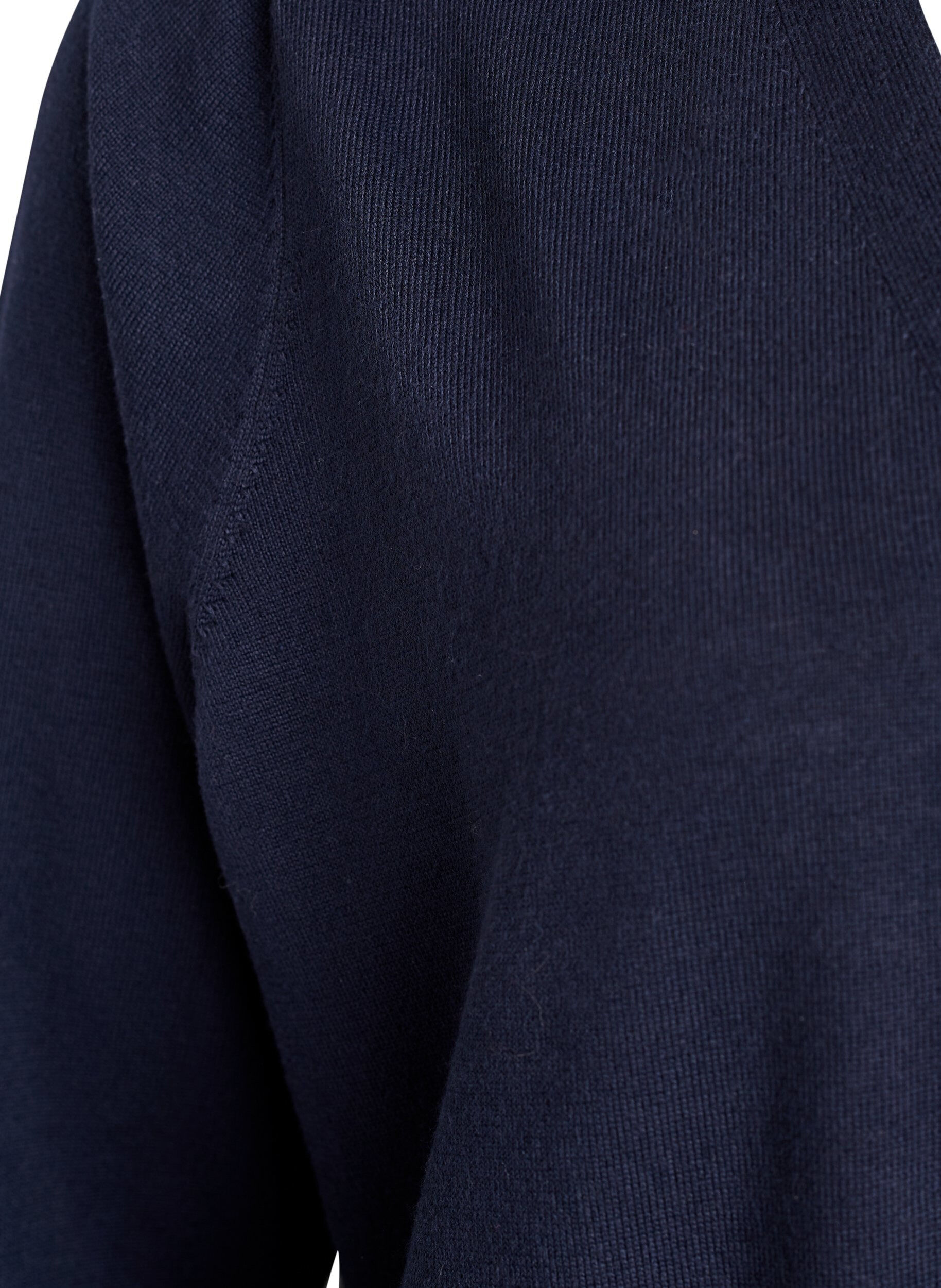 ZizziLange, offene Strickjacke mit Taschen, Blau, Packshot image number 3