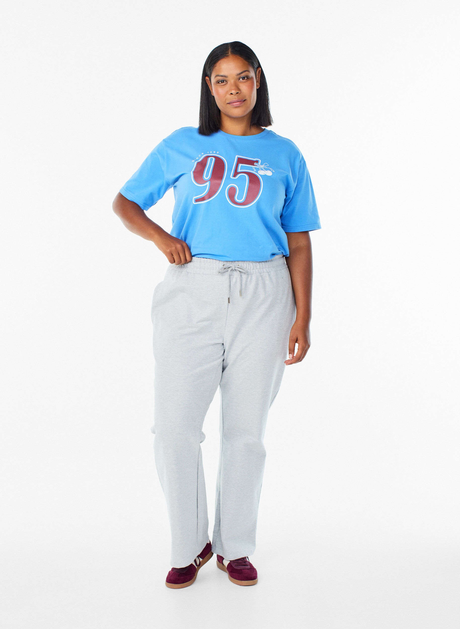 ZizziSportliches T-Shirt aus Bio-Baumwolle, Blau, Model image number 1