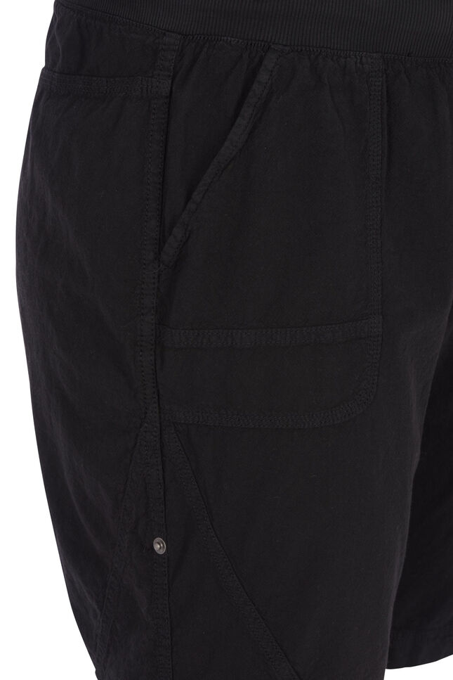 Lockere Shorts aus Baumwolle mit Taschen, Schwarz, Packshot image number 2