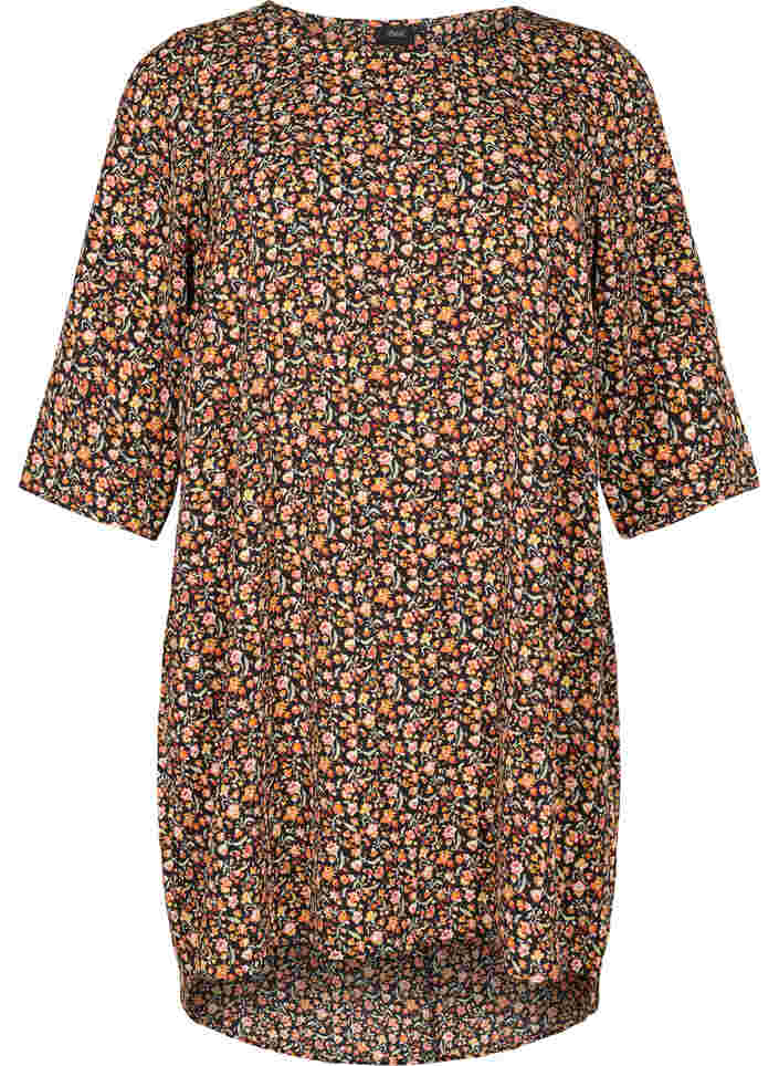 Kleid mit Print und 3/4 Armen, Ditsy Floral, Packshot image number 0