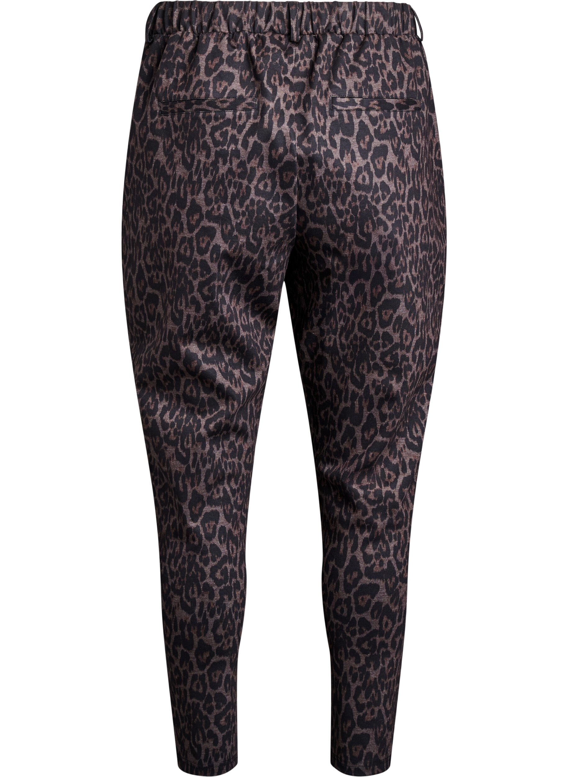 ZizziGek&uuml;rzte Hose mit Leopardenmuster, Braun, Packshot image number 1