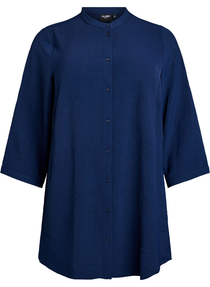 Tunika mit 3/4-&Auml;rmeln, Blau, Packshot image number 0
