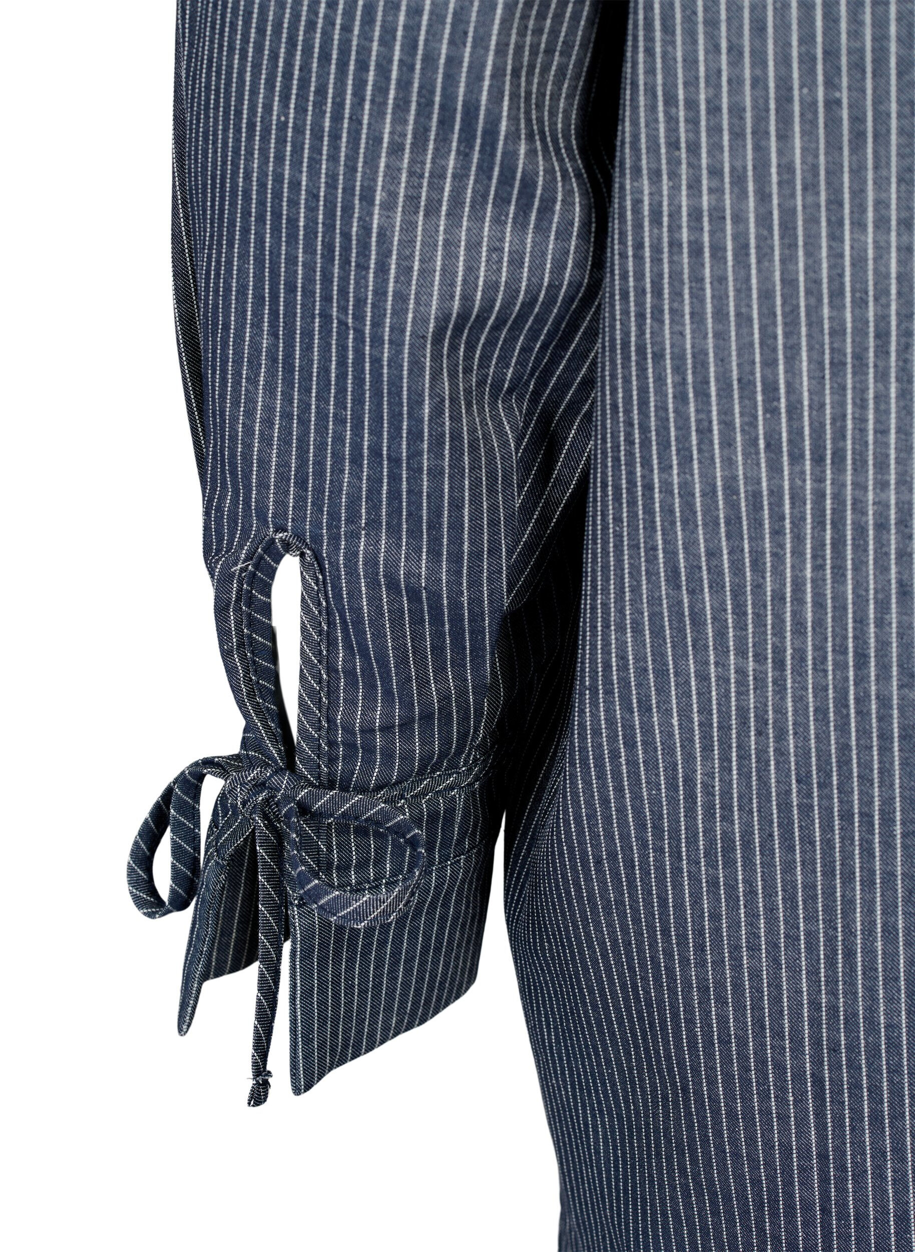 ZizziHemd mit Bindedetail an den &Auml;rmeln, Navy Stripe, Packshot image number 3