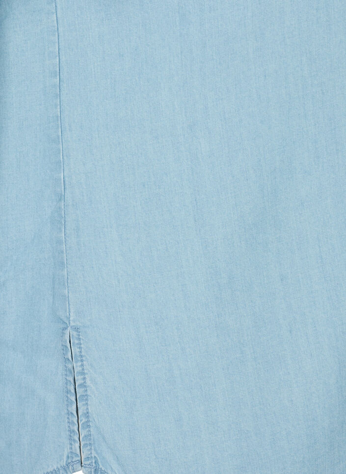 Kurz&auml;rmeliges Hemd aus Lyocell (TENCEL&trade;), Light blue denim, Packshot image number 3
