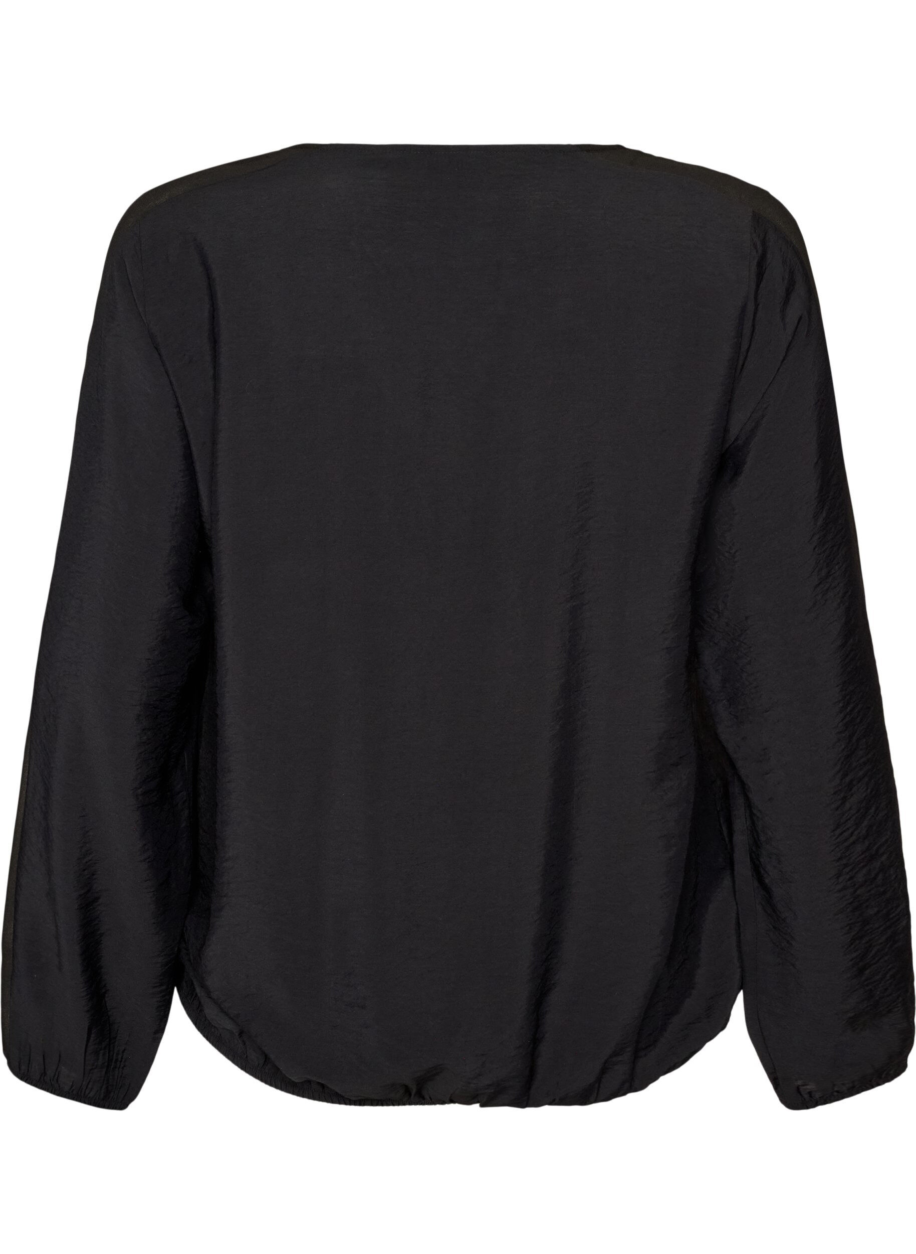 ZizziBluse mit Balloneffekt und Chiffondetails, Schwarz, Packshot image number 1