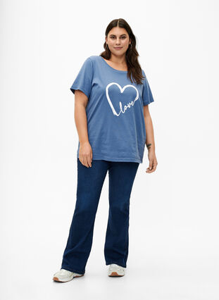 T-Shirt aus Baumwolle mit Rundhalsausschnitt und Aufdruck, Moonlight W.Heart L., Model image number 2