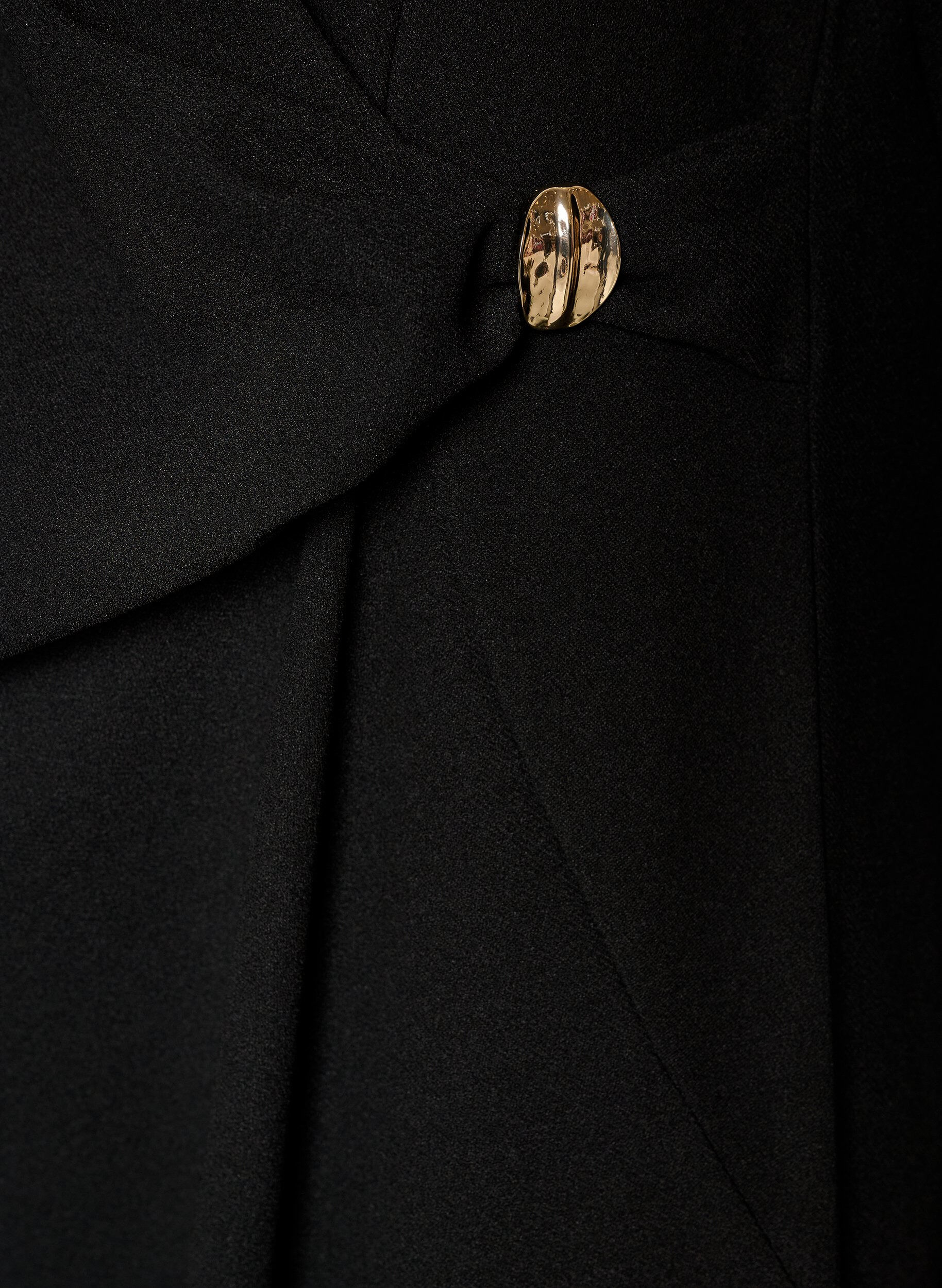 ZizziJerseykleid mit Drapierung und dekorativer Schnalle, Schwarz, Packshot image number 3