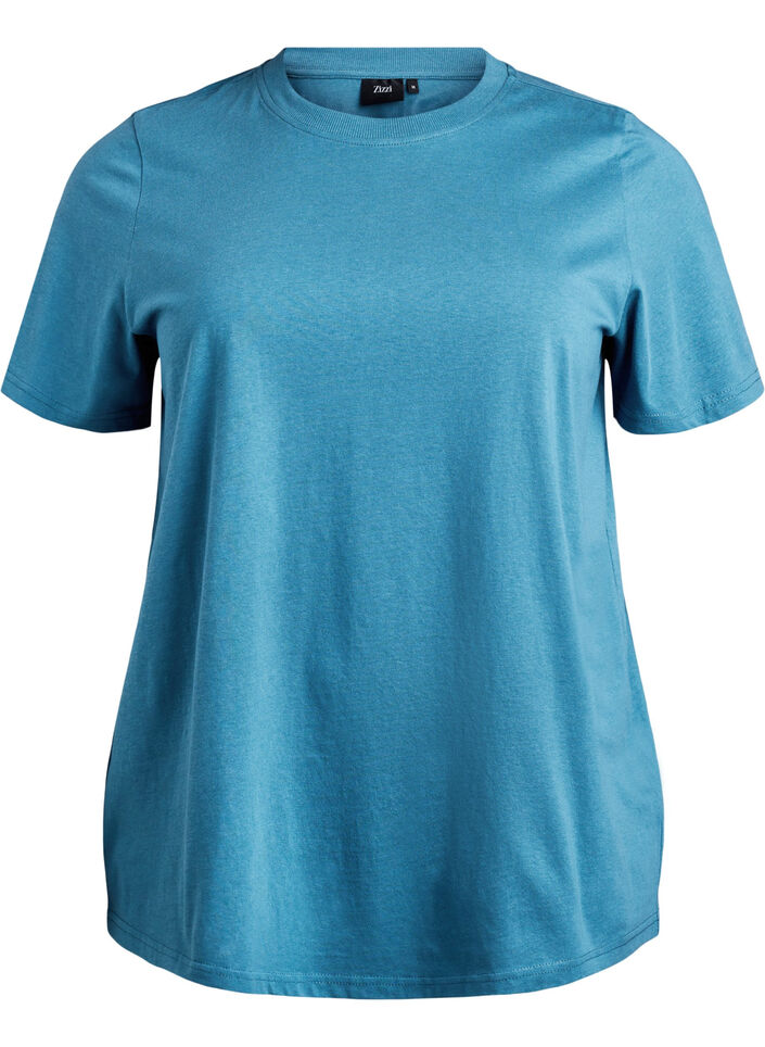 Basic-T-Shirt aus Baumwolle mit Rundhalsausschnitt, Grau, Packshot image number 0