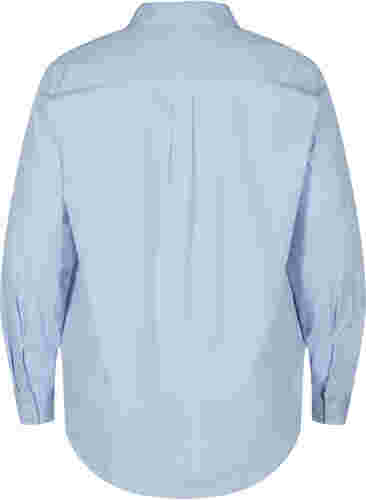Hemdbluse aus Bio-Baumwolle mit Kragen und Knöpfen, Blue Heron, Packshot image number 1