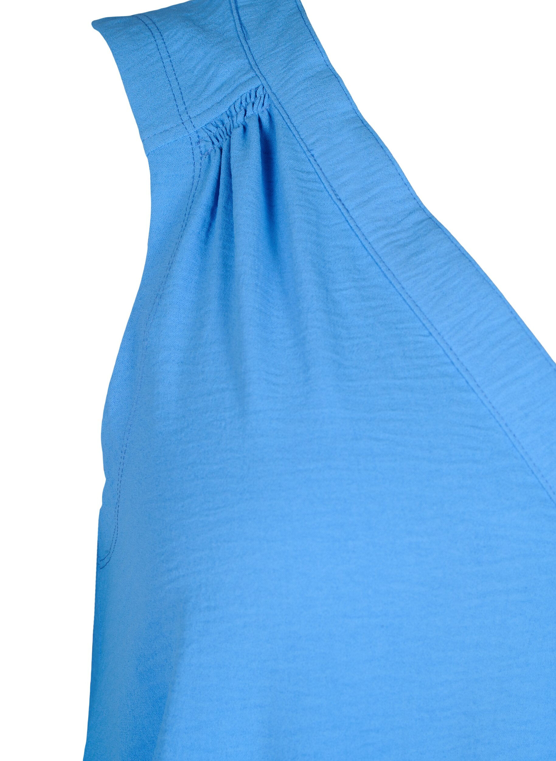 Zizzi&Auml;rmelloses Oberteil mit Faltendetails, Blau, Packshot image number 3