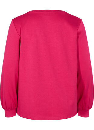 Sweatshirt mit Rundhalsausschnitt und langen Ärmeln, Cerise, Packshot image number 1