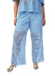 Hoch taillierte Spitzenhose mit geraden Beinen, Blau, Model image number 2