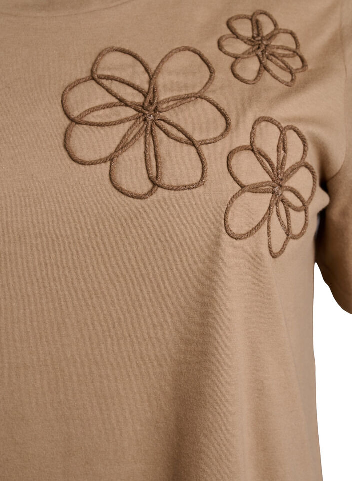 T-Shirt mit dekorativen Details, Beige, Packshot image number 2