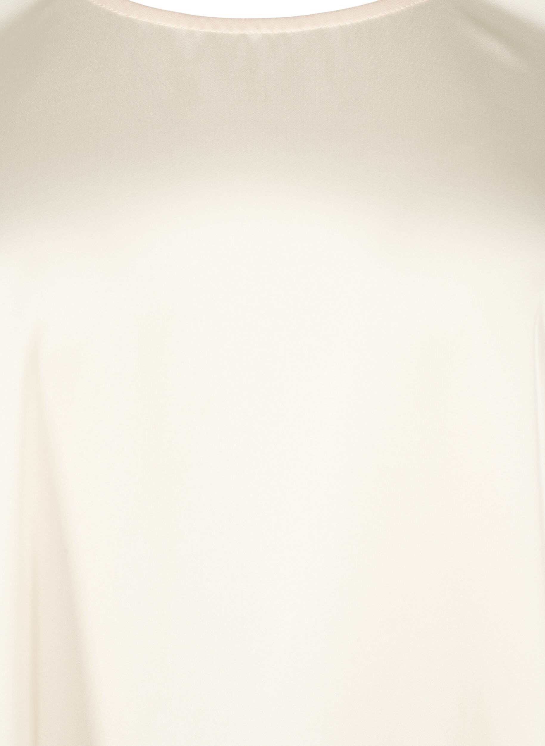 Zizzi Satinbluse mit halblangen &Auml;rmeln, Champagne, Packshot image number 2