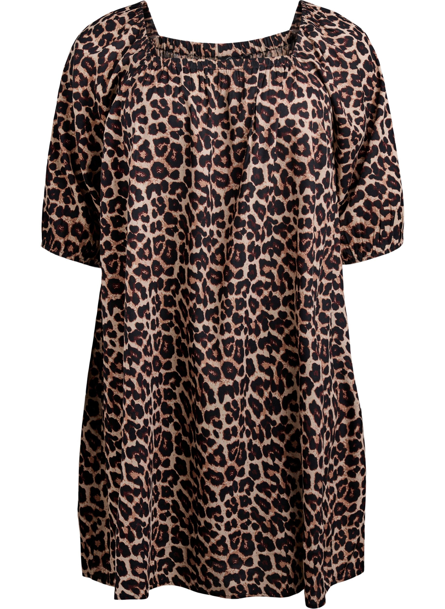 ZizziStrandkleid aus Viskose mit Print, Beige, Packshot image number 0