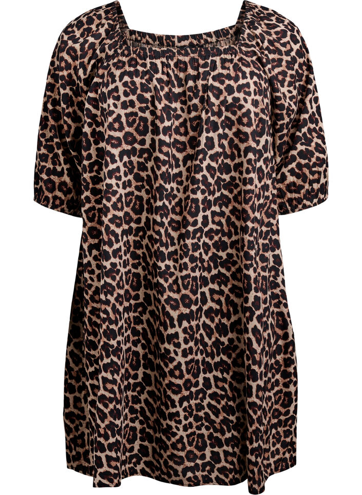 Strandkleid aus Viskose mit Print, Beige, Packshot image number 0