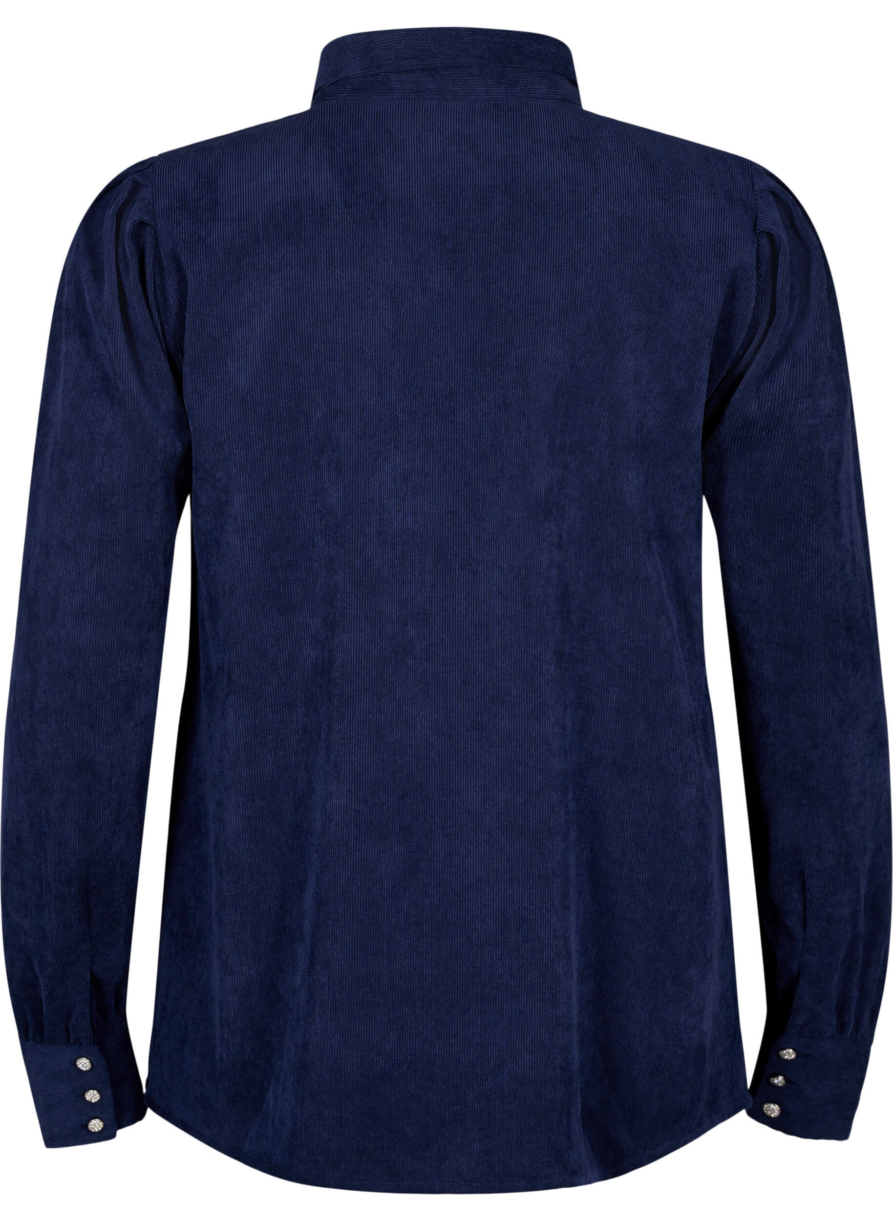 ZizziHemd aus Samt mit Strasskn&ouml;pfen, Medieval Blue, Packshot image number 1