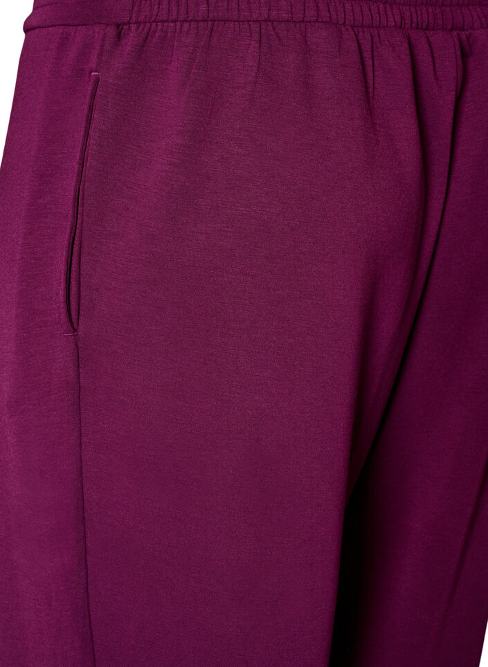 Jerseyhose mit hoher Taille und Taschen, Lila, Packshot image number 3