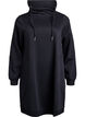 Kurzes Sweatshirtkleid mit Stehkragen und Taschen, Schwarz, Packshot image number 0
