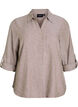 Bluse aus Leinen und Viskose mit 3/4-&Auml;rmeln, Braun, Packshot image number 0