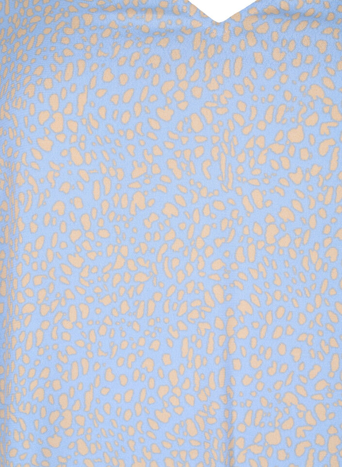 Bluse aus Viskose mit V-Ausschnitt und Aufdruck, Blau, Packshot image number 2