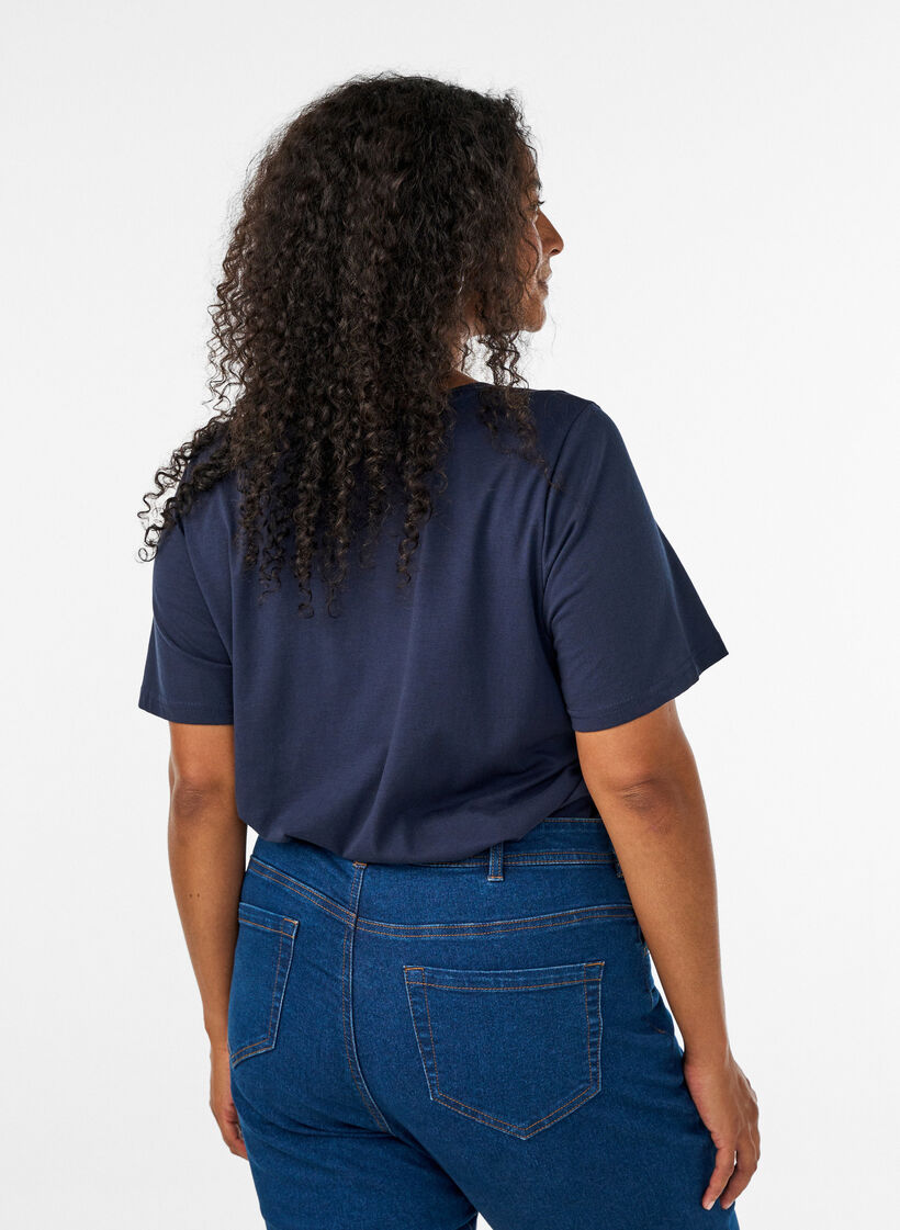 T-Shirt mit Print, Blau, Model image number 2
