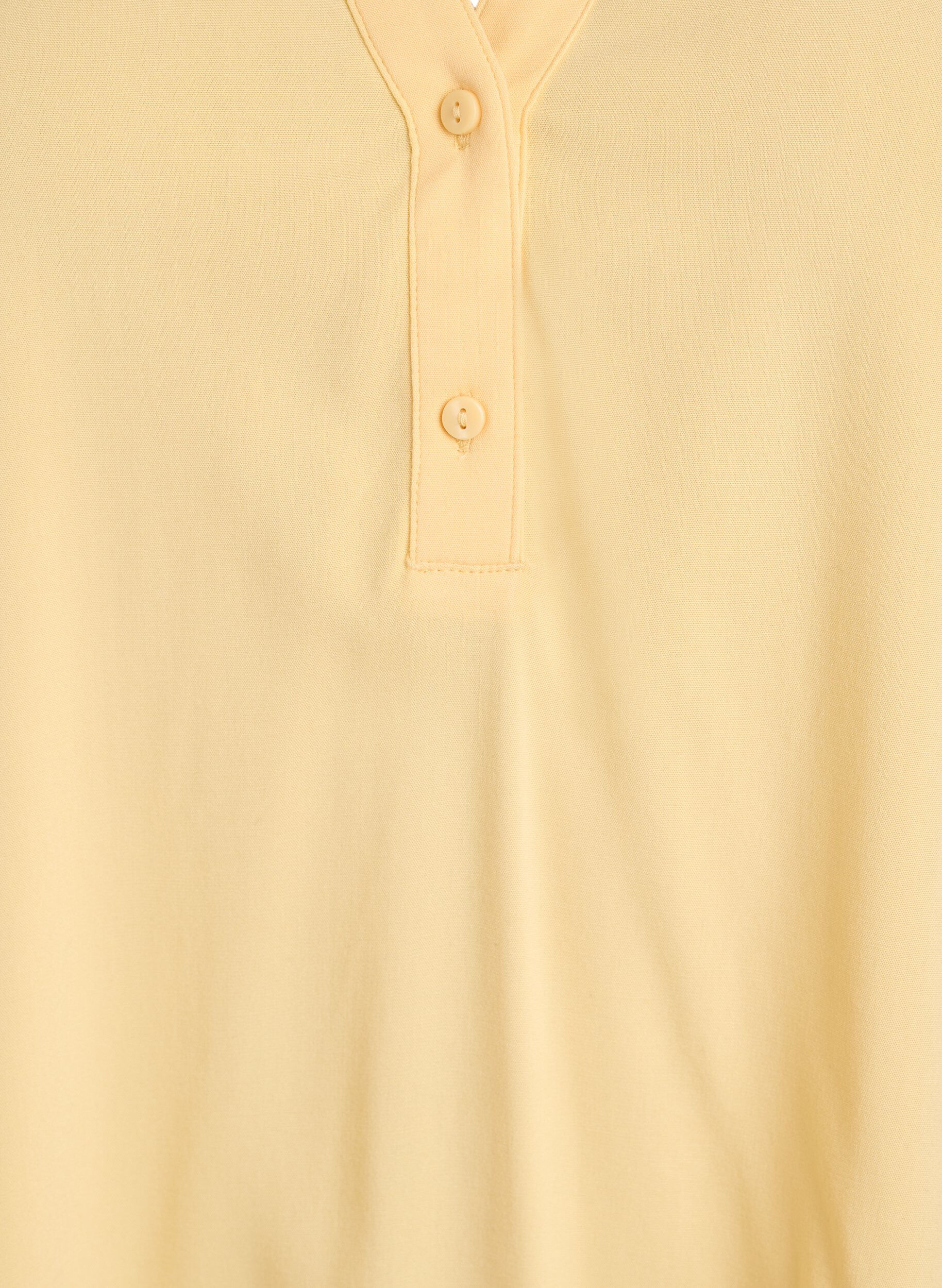 Zizzi&Auml;rmellose Viskosebluse, Gelb, Packshot image number 2