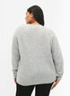 Melange-Pullover mit perlenbesetzten Knöpfen, Light Grey Melange, Model image number 1