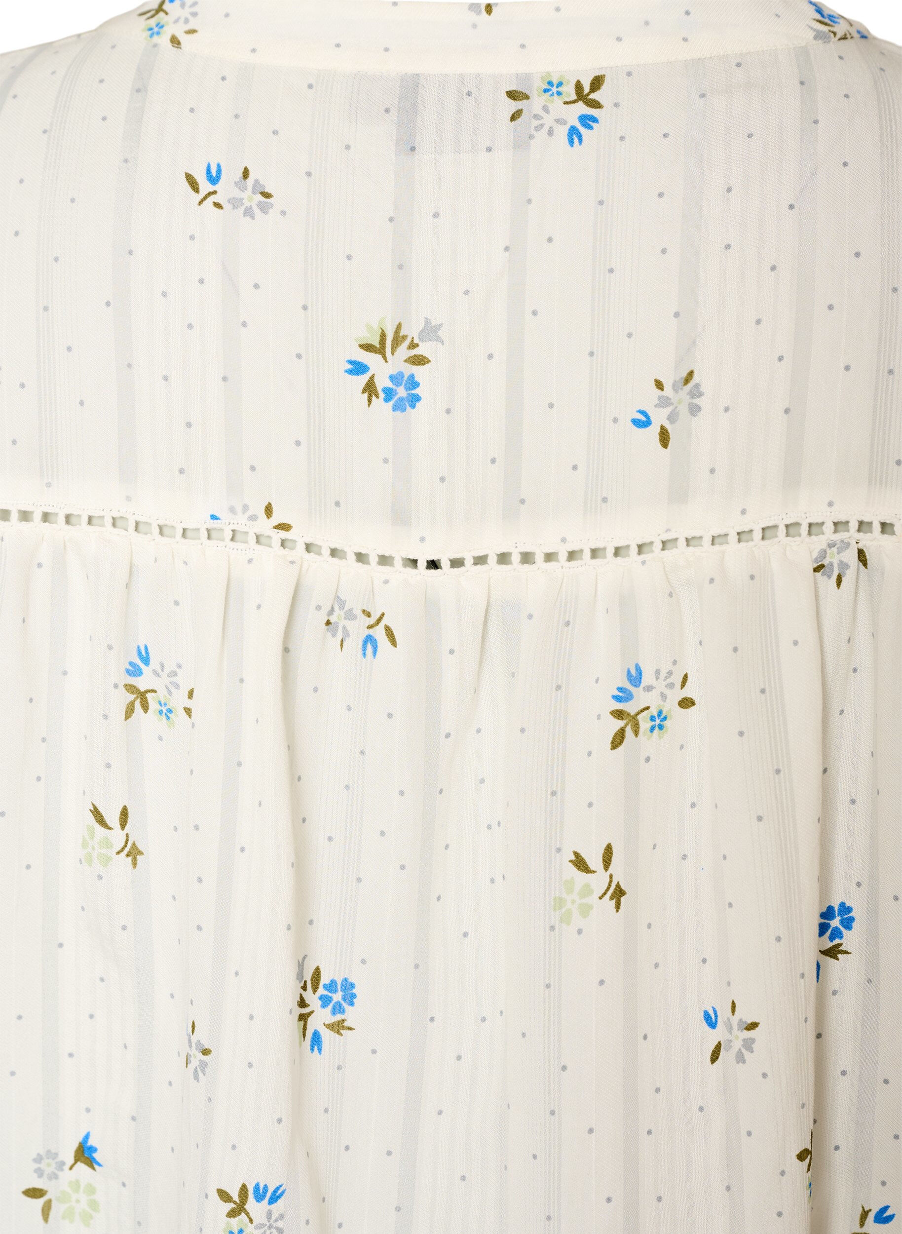 ZizziKurzes Viskosekleid mit Spitzenbesatz und A-Linien-Schnitt, Vanille, Packshot image number 3