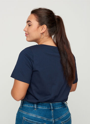Kurzarm T-Shirt mit Print, Navy Blazer/Rock, Model image number 1