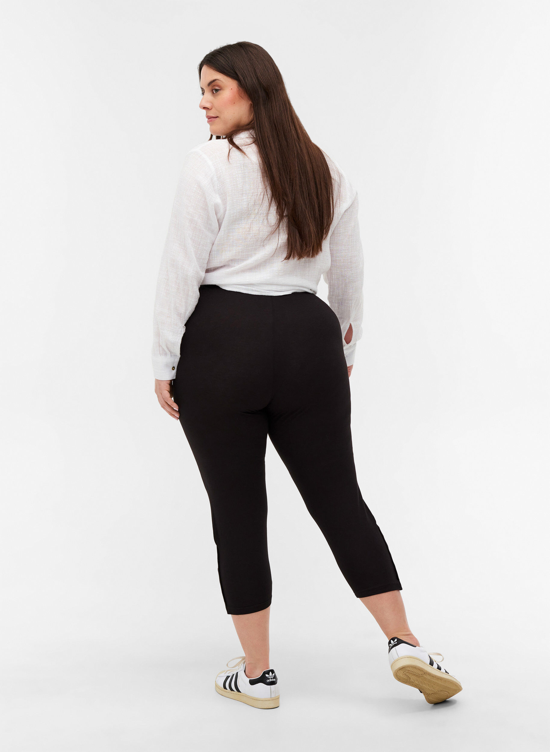 Zizzi3/4-Leggings mit Kn&ouml;pfen, Black, Model image number 1