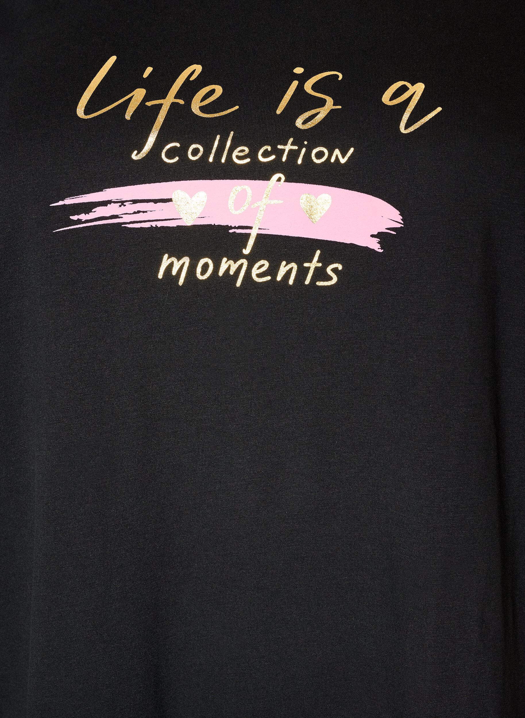 ZizziT-shirt with motif, Black, Packshot image number 2