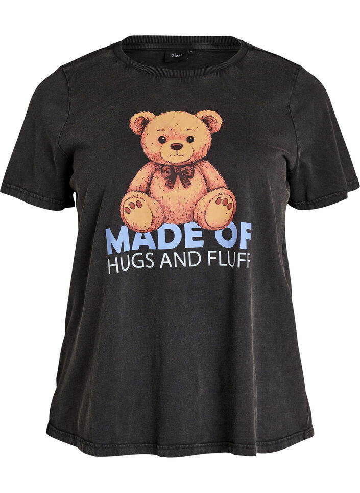Grafik-T-Shirt aus Bio-Baumwolle, Schwarz, Packshot image number 0