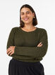 Bluse aus Jersey mit Rippstruktur und langen &Auml;rmeln, Gr&uuml;n, Model image number 0