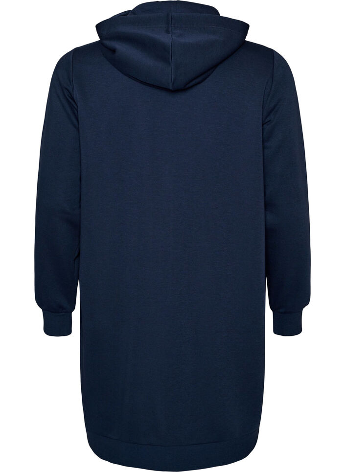 Langer Hoodie mit Rei&szlig;verschluss und Taschen, Blau, Packshot image number 1