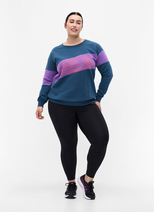 Sweatshirt mit sportlichem Druck, Blue Wing Teal Comb, Model image number 2