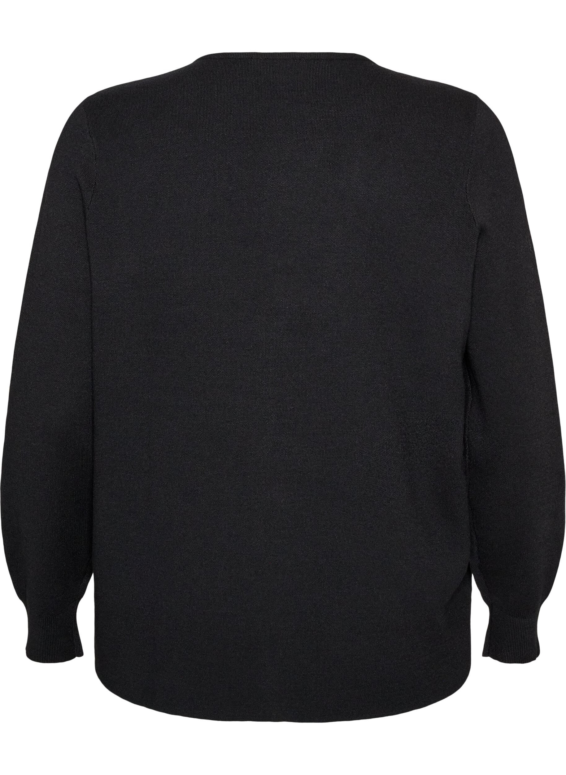 ZizziStrickjacke mit 2-Wege-Rei&szlig;verschluss, Schwarz, Packshot image number 1